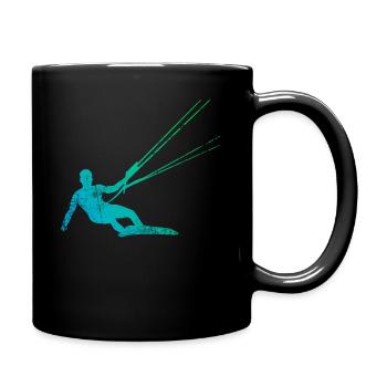 Kitesurfen Kiteboarder - Tasse einfarbig - Schwarz - Rechts