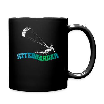 Kiteboard Board Kitesurfen - Tasse einfarbig - Schwarz - Rechts