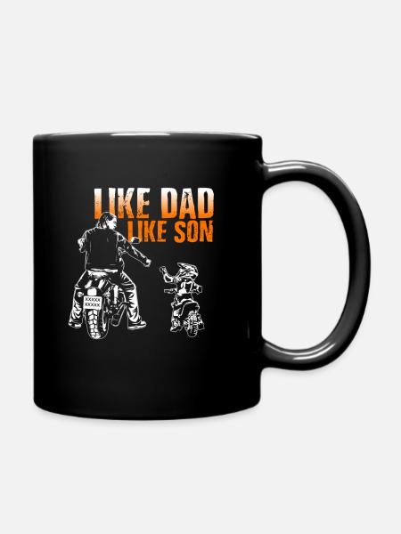 wie Papa so Sohn - Tasse einfarbig - Schwarz