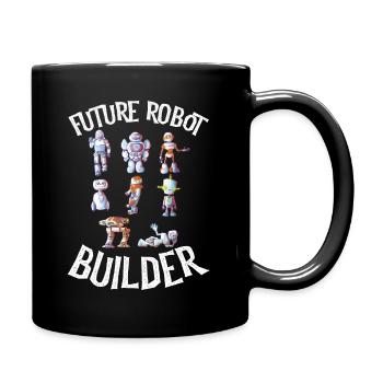 Future Robot Builder, Robot, Robot Art, Robot - Full Colour Mug - black - Right