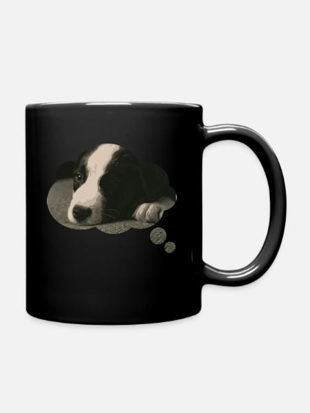 Border collie master dog lover dog - Full Colour Mug - black