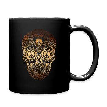Crâne de paix - Mug uni - noir - Droite