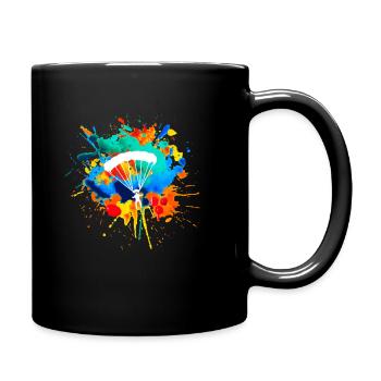 Parachutiste parapente éclaboussure de peinture Springer - Mug uni - noir - Droite