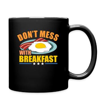 Frühstück - Tasse einfarbig - Schwarz - Rechts