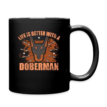 Doberman - Full Colour Mug - black - Right