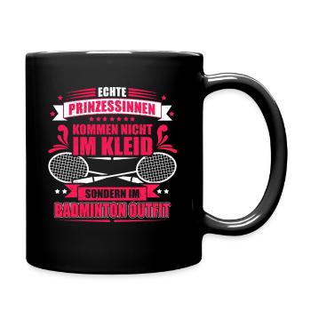 Geschenk Badmintonschläger Badmintonspieler - Tasse einfarbig - Schwarz - Rechts
