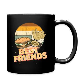frites et burger Meilleurs amis - Mug uni - noir - Droite
