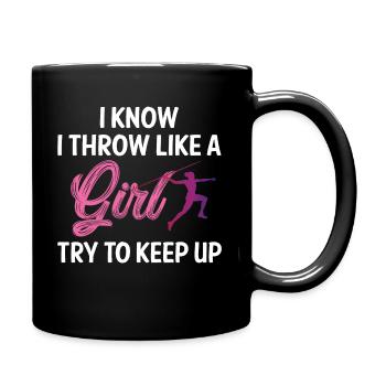 Speerwurf Speerwerfen Speerwerfer Javelin Throwing - Tasse einfarbig - Schwarz - Rechts
