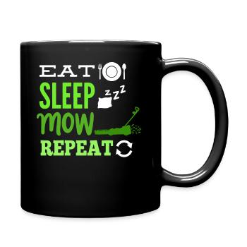 Mowing the lawn mower - Full Colour Mug - black - Right