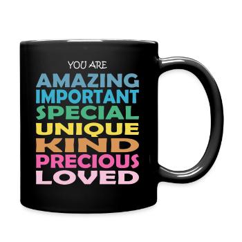 YOU ARE AMAZING LOVED. Motivational Sayings. - Tasse einfarbig - Schwarz - Rechts
