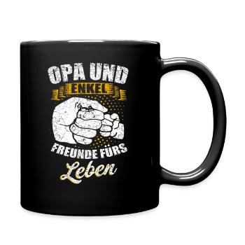 Opa und Enkel - Tasse einfarbig - Schwarz - Rechts