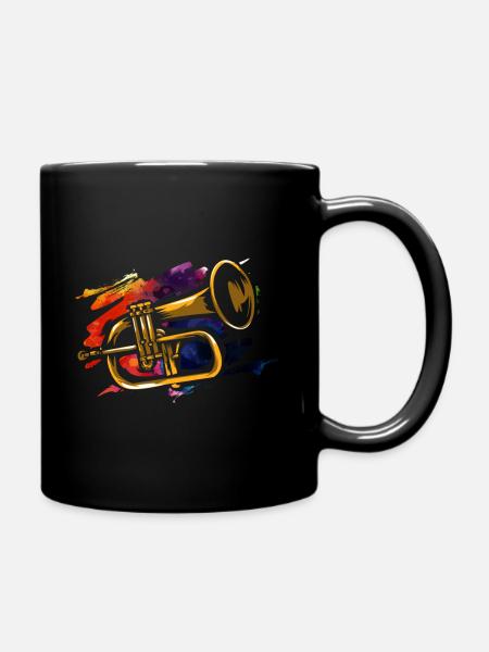 Flügelhorn Trompete - Tasse einfarbig - Schwarz