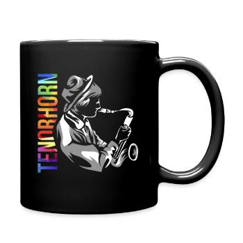 Tenorhorn Geschenk - Tasse einfarbig - Schwarz - Rechts