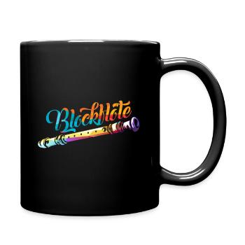 Blockflöte - Tasse einfarbig - Schwarz - Rechts