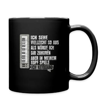 Keyboard Musik - Tasse einfarbig - Schwarz - Rechts