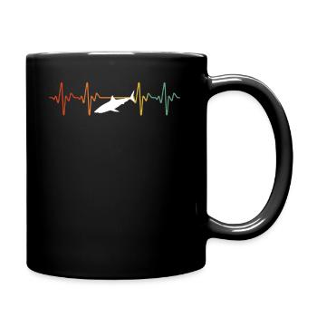 Battement de coeur de requin rétro - Mug uni - noir - Droite