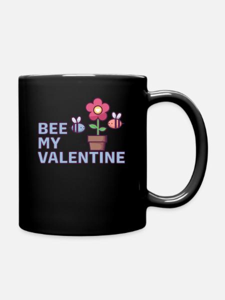 bee my valentine - Valentinstag - Tasse einfarbig - Schwarz
