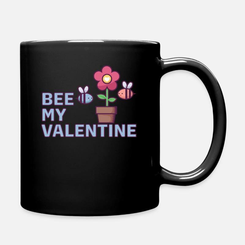 bee my valentine - Valentinstag - Tasse einfarbig - Schwarz