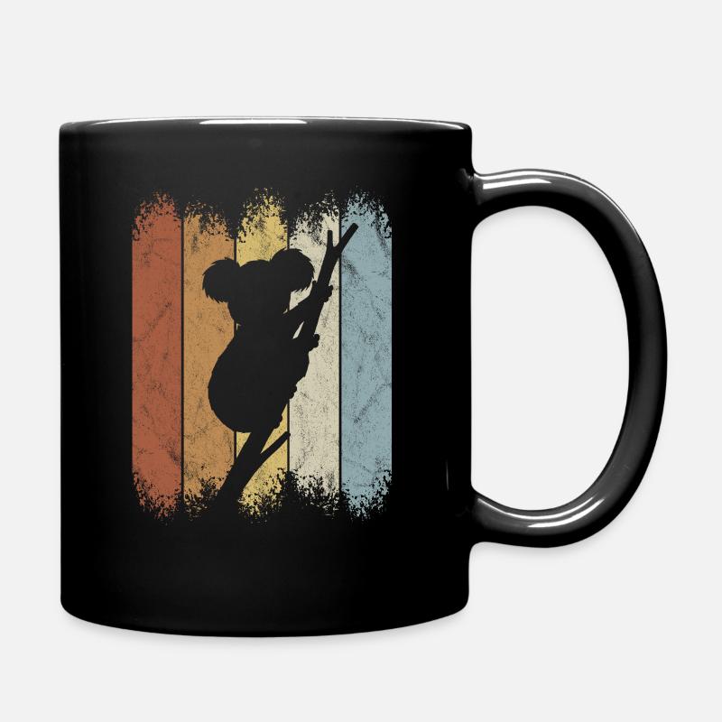 Retro Style kletternder Koala Beuteltier Koalabär - Tasse einfarbig - Schwarz