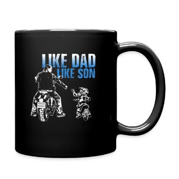 father and son bike biker motorcycle - Full Colour Mug - black - Right