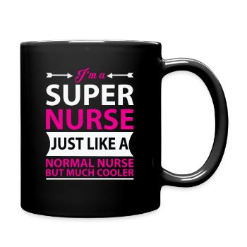 Nurse angel saying - Full Colour Mug - black - Right
