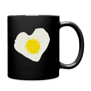 Coeur d'oeuf frit - Mug uni - noir - Droite