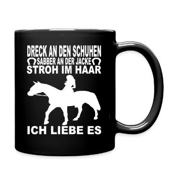 Reiten Reiterrinnen Reitsport Reitverein Reiter - Tasse einfarbig - Schwarz - Rechts
