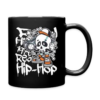 Hip Hop Totenschädel Totenkopf Graffiti Skater - Tasse einfarbig - Schwarz - Rechts