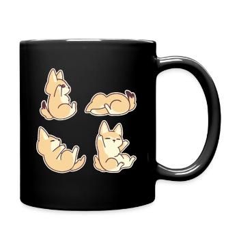 Yoga Poses, Fennec Fox, Yoga Lover, Baby Fox, - Full Colour Mug - black - Right
