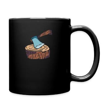 Holzfäller - Tasse einfarbig - Schwarz - Rechts