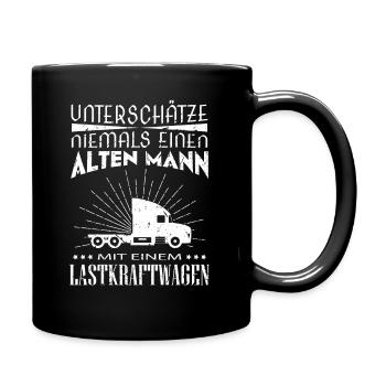 LKW Fahrer - witziger Trucker Fernfahrer Spruch - Tasse einfarbig - Schwarz - Rechts
