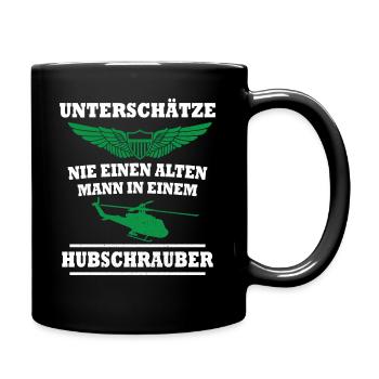 Alter Hubschrauber Pilot Helicopter Pilot - Tasse einfarbig - Schwarz - Rechts