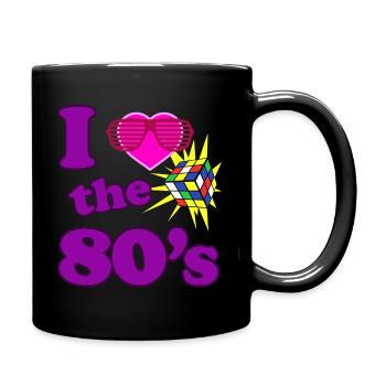 Costume des années 80 rétro - Mug uni - noir - Droite