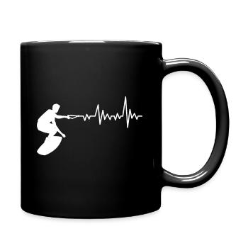 Wakeboard heartbeat - Full Colour Mug - black - Right