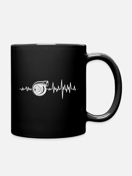 Turbo Herzschlag Tuning Motorsport - Tasse einfarbig - Schwarz