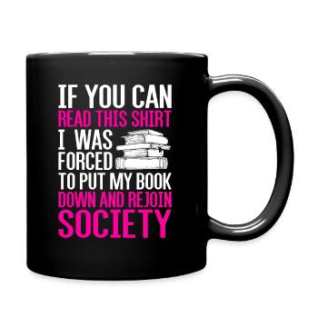 Bücher - Tasse einfarbig - Schwarz - Rechts