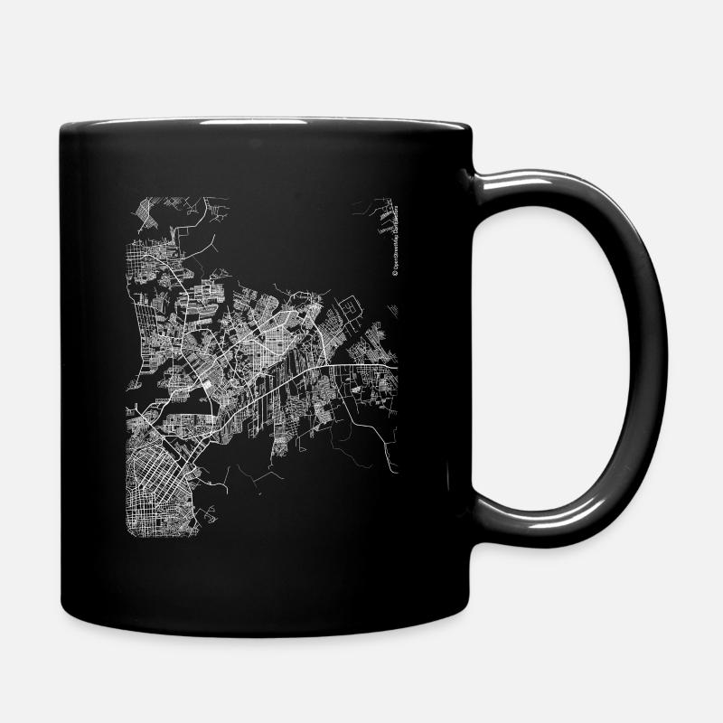 Minimal Ananindeua city map and streets - Full Colour Mug - black