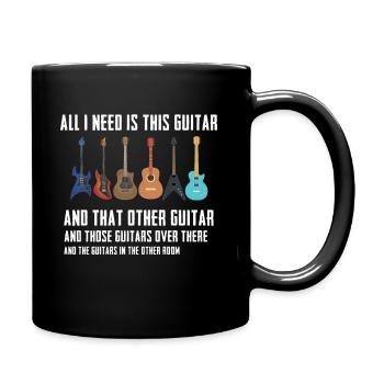 Lustiger Gitarrenspieler Gitarrist Gitarren - Tasse einfarbig - Schwarz - Rechts
