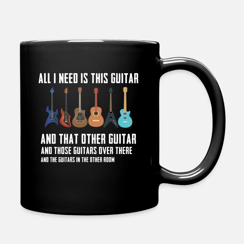 Funny guitar player guitarist guitars - Full Colour Mug - black