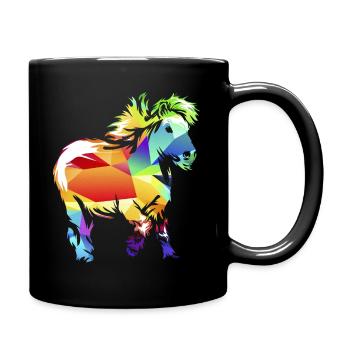Shetlandpony - Tasse einfarbig - Schwarz - Rechts