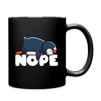 Penguin nope - Full Colour Mug - black - Right
