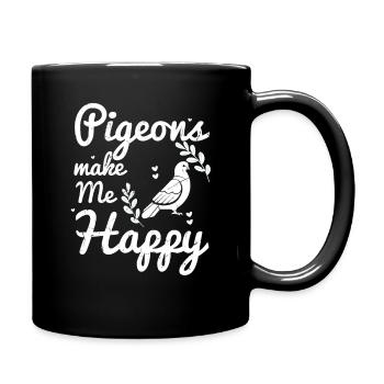 Pigeons mignons me font plaisir cadeau amoureux des oiseaux - Mug uni - noir - Droite