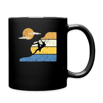 Women climbing bouldering climber climbing sport - Full Colour Mug - black - Right