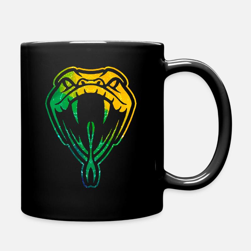 Schlangenkopf Schlange Giftnatter Vipern Reptilien - Tasse einfarbig - Schwarz
