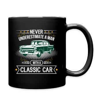 Oldtimer Classic Car Schnauferl Retro Vintage Auto - Tasse einfarbig - Schwarz - Rechts