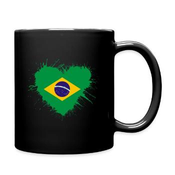 Brazil heart flag - Full Colour Mug - black - Right