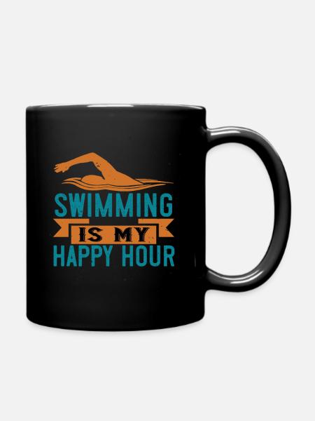 Schwimmen Wasser Spruch Schwimmer - Tasse einfarbig - Schwarz
