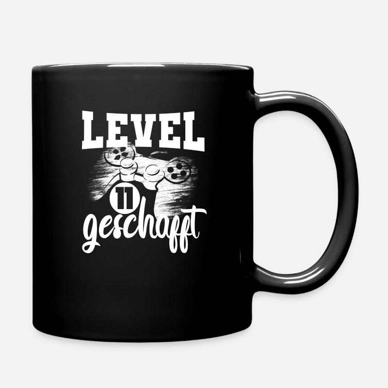 Geburtstag 11 Jahre Jungn Level 11 geschafft - Tasse einfarbig - Schwarz