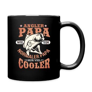 Vater Sohn Angel Fisch Karpfen Design - Tasse einfarbig - Schwarz - Rechts