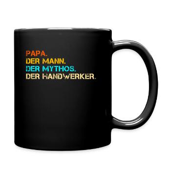 Handwerker Papa - Tasse einfarbig - Schwarz - Rechts